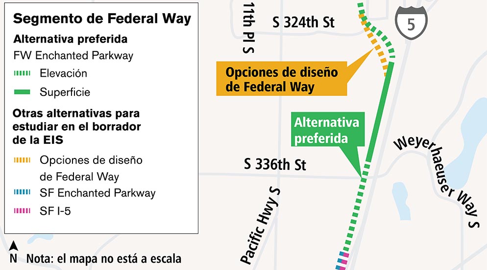 Mapa del segmento de Federal Way